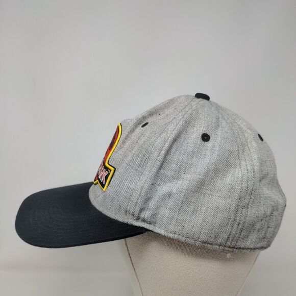 Jurassic Park Snapback Hat Gray One Size Embroidered Colorblock - Picture 3 of 8